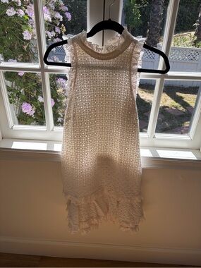 Thread Social Lace Eyelet Ruffle Sleeveless Dress